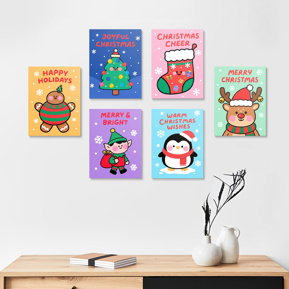 A Joyful Christmas 6 Pieces Mini Paint by Numbers