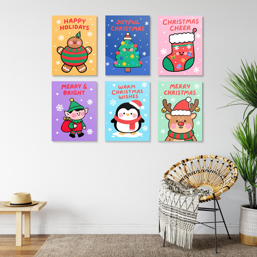A Joyful Christmas 6 Pieces Mini Paint by Numbers