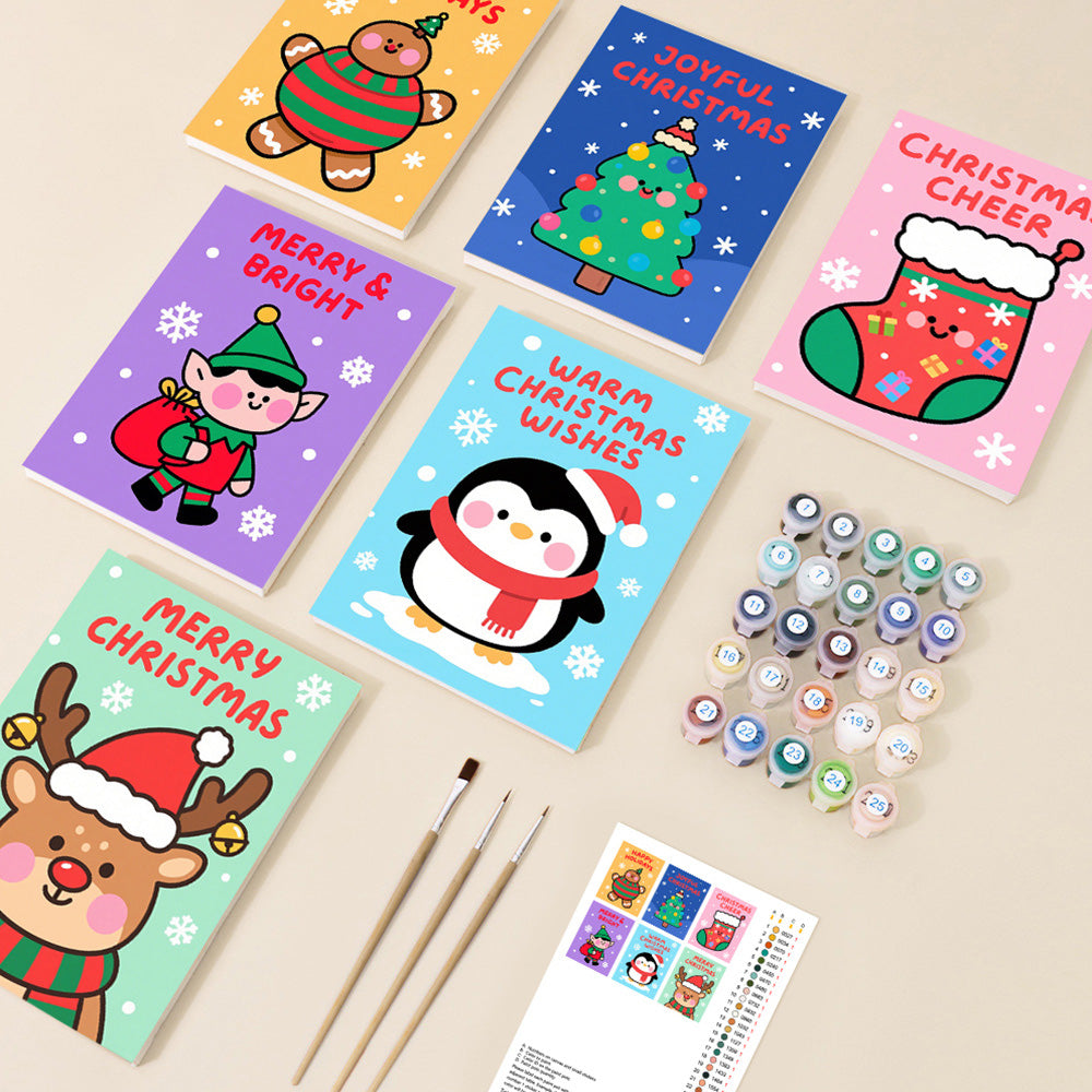 A Joyful Christmas 6 Pieces Mini Paint by Numbers