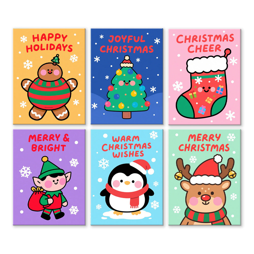 A Joyful Christmas 6 Pieces Mini Paint by Numbers