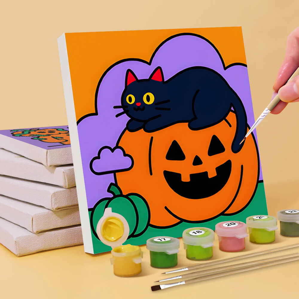 A Joyful Halloween 6 Pieces Mini Paint by Numbers