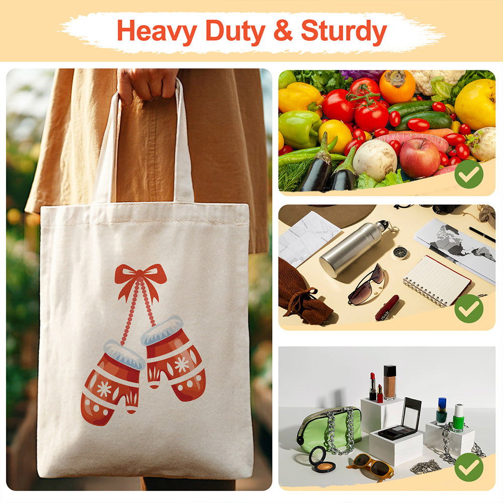 A Pair of Christmas Gloves Canvas Tote Bag Paint by Numbers