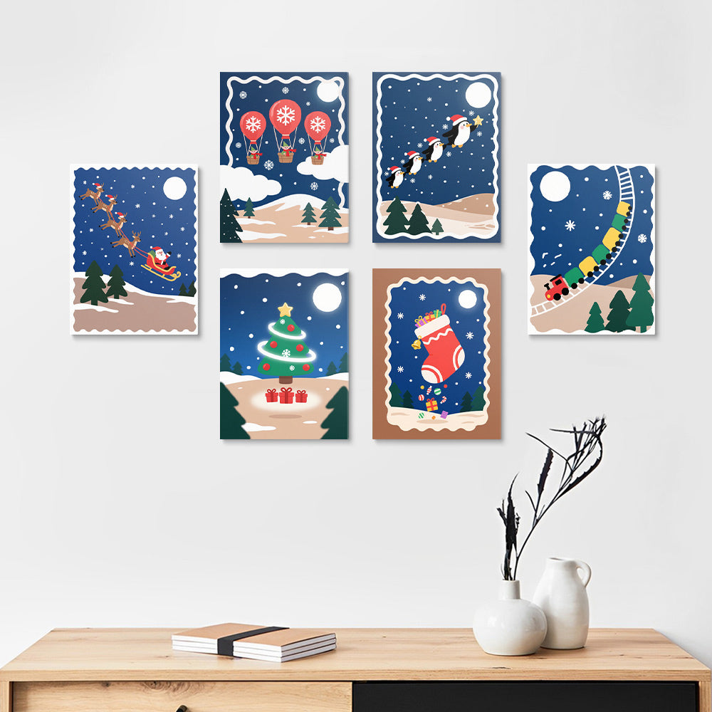 A Quiet Christmas Night 6 Pieces Mini Paint by Numbers