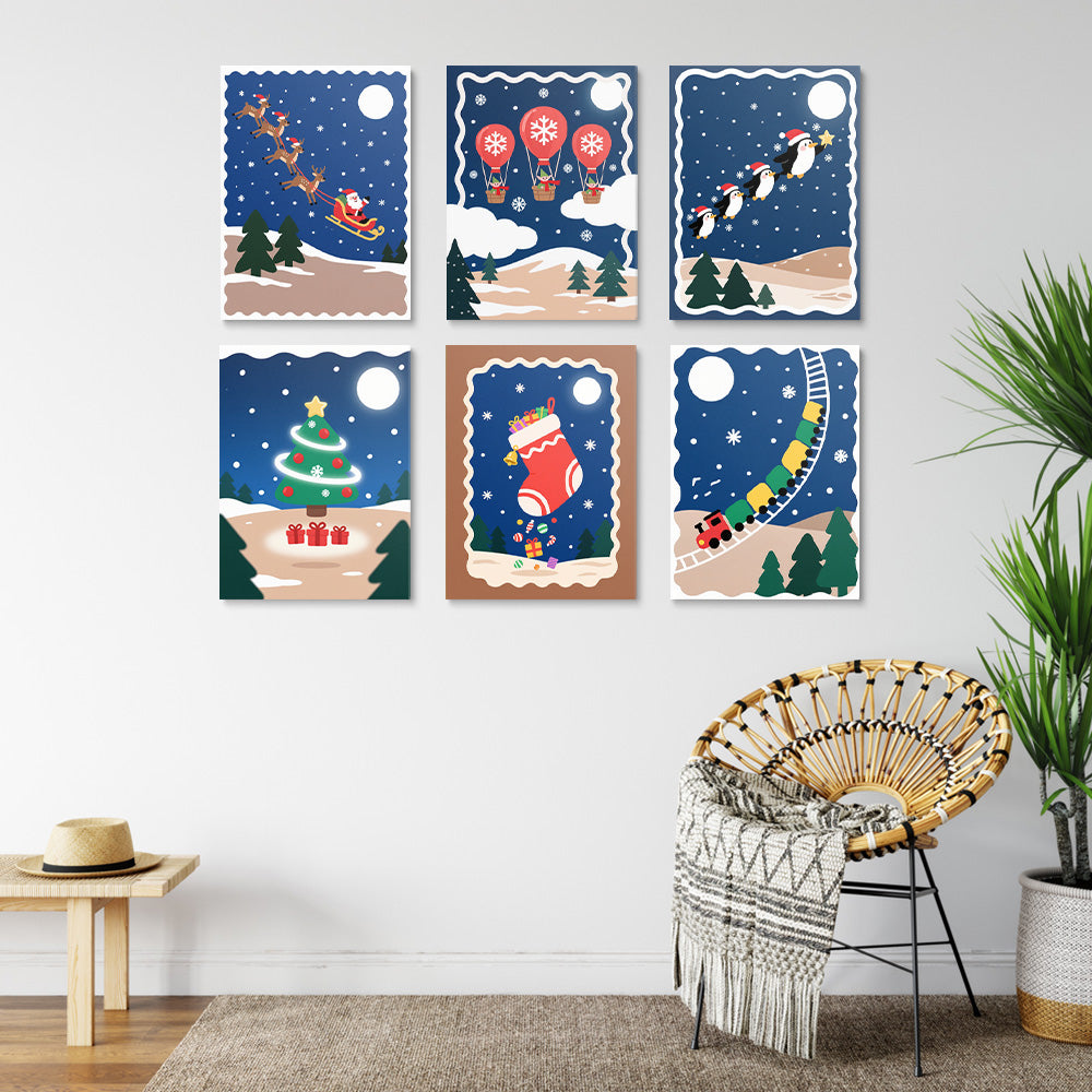 A Quiet Christmas Night 6 Pieces Mini Paint by Numbers
