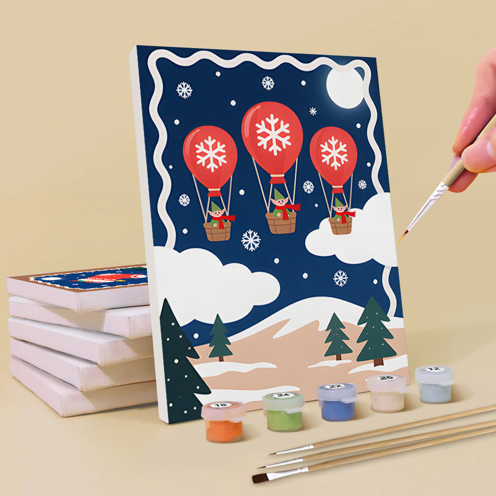 A Quiet Christmas Night 6 Pieces Mini Paint by Numbers