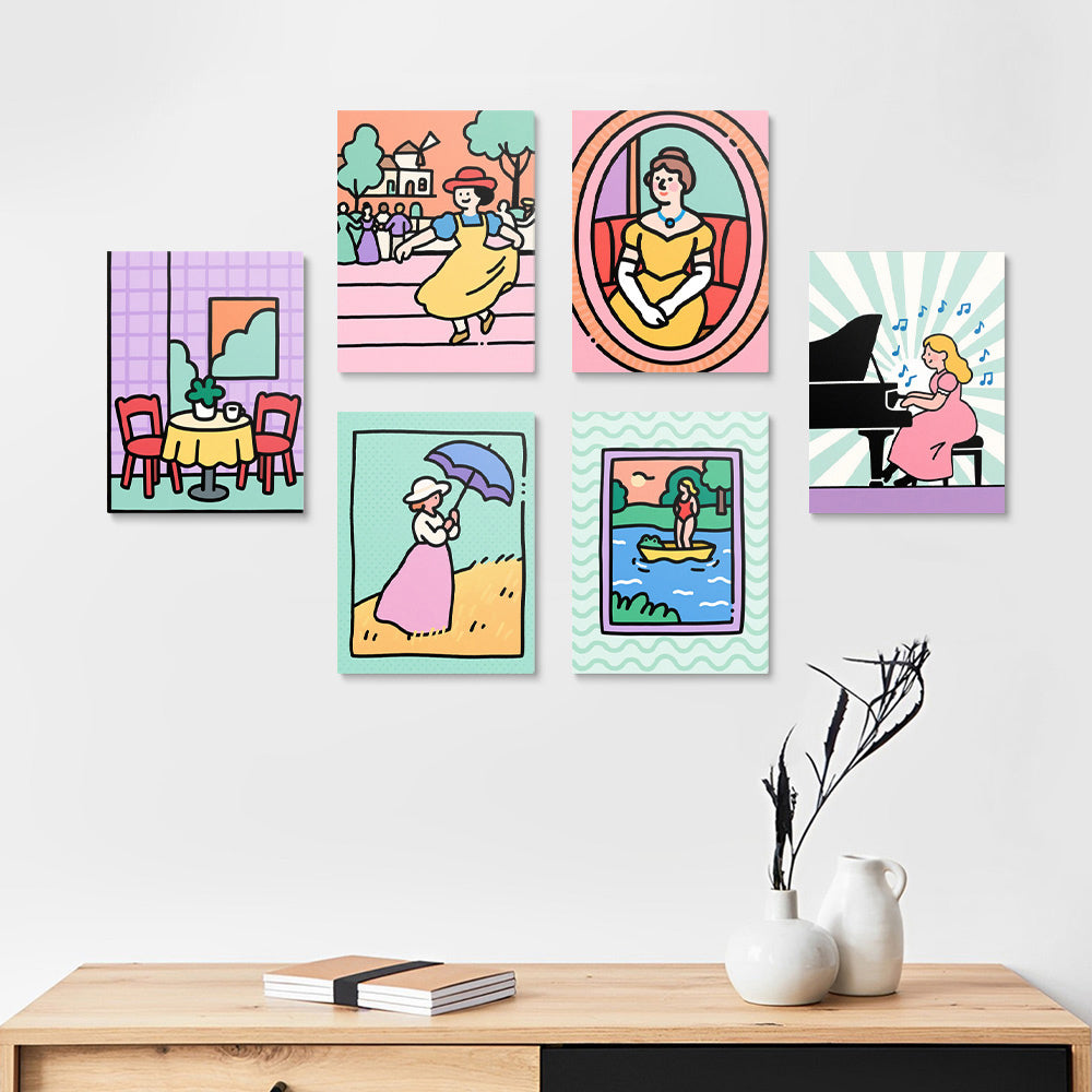 A Versatile and Exquisite Girl 6 Pieces Mini Paint by Numbers