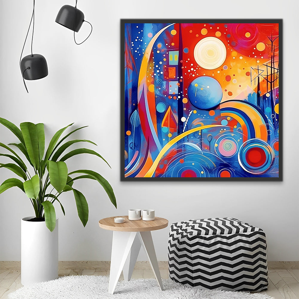 Abstract Colorful Landscape Paint by Numbers