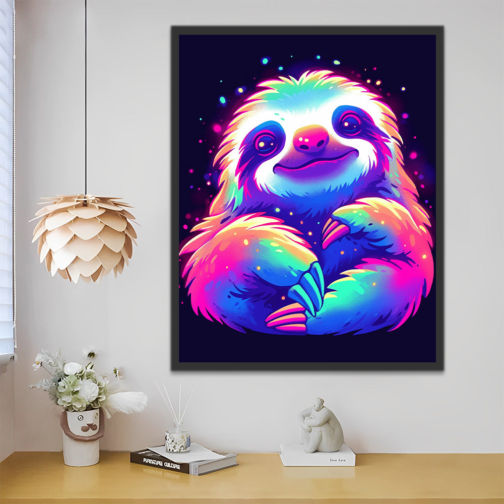 Abstract Colorful Sloth Paint by Numbers