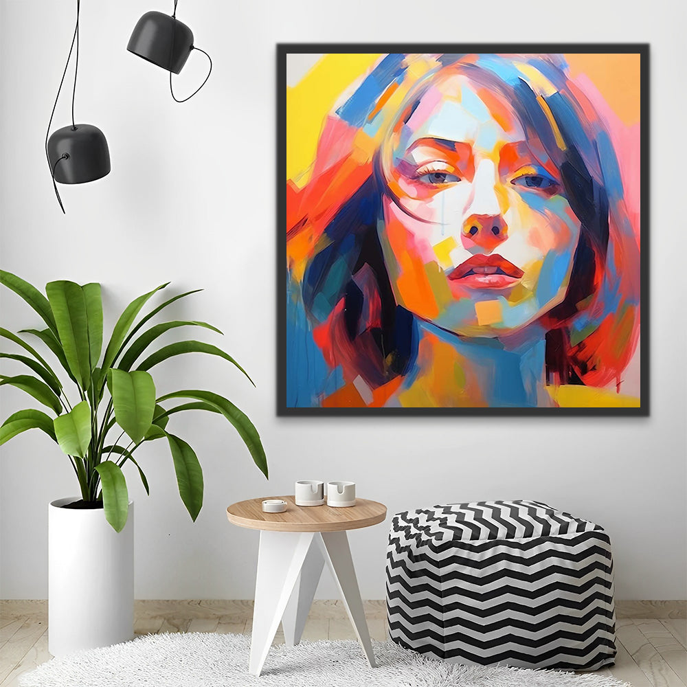 Abstract Colorful Woman Paint by Numbers