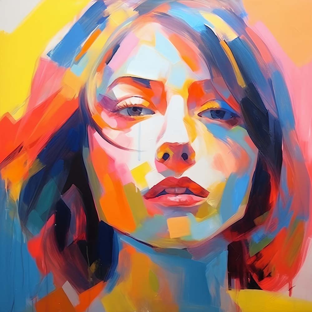 Abstract Colorful Woman Paint by Numbers