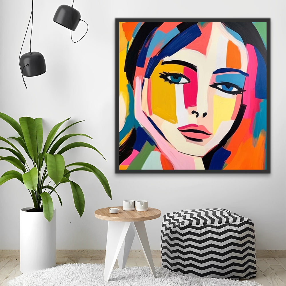 Abstract Colorful Woman Paint by Numbers