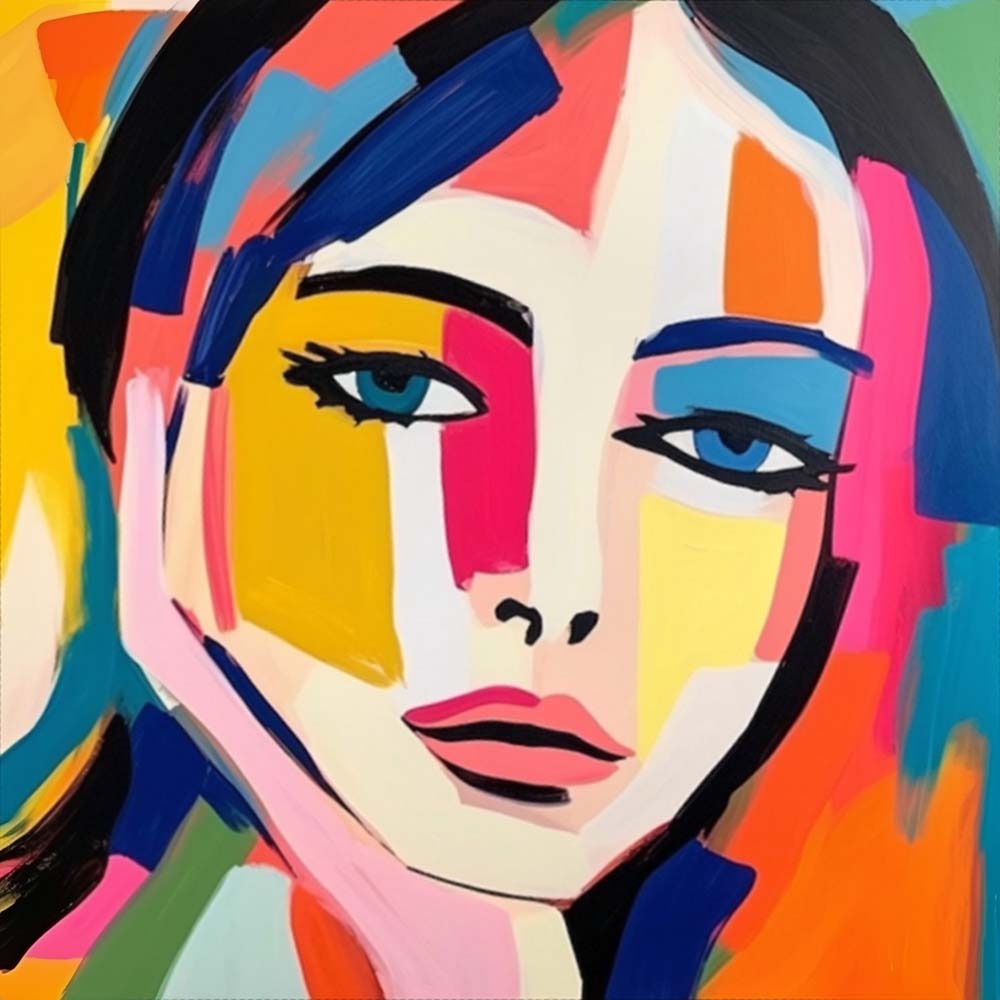 Abstract Colorful Woman Paint by Numbers