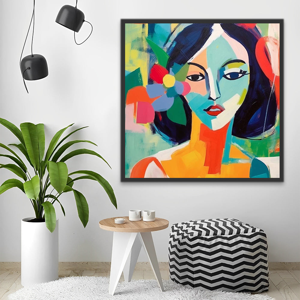 Abstract Colorful Woman Paint by Numbers