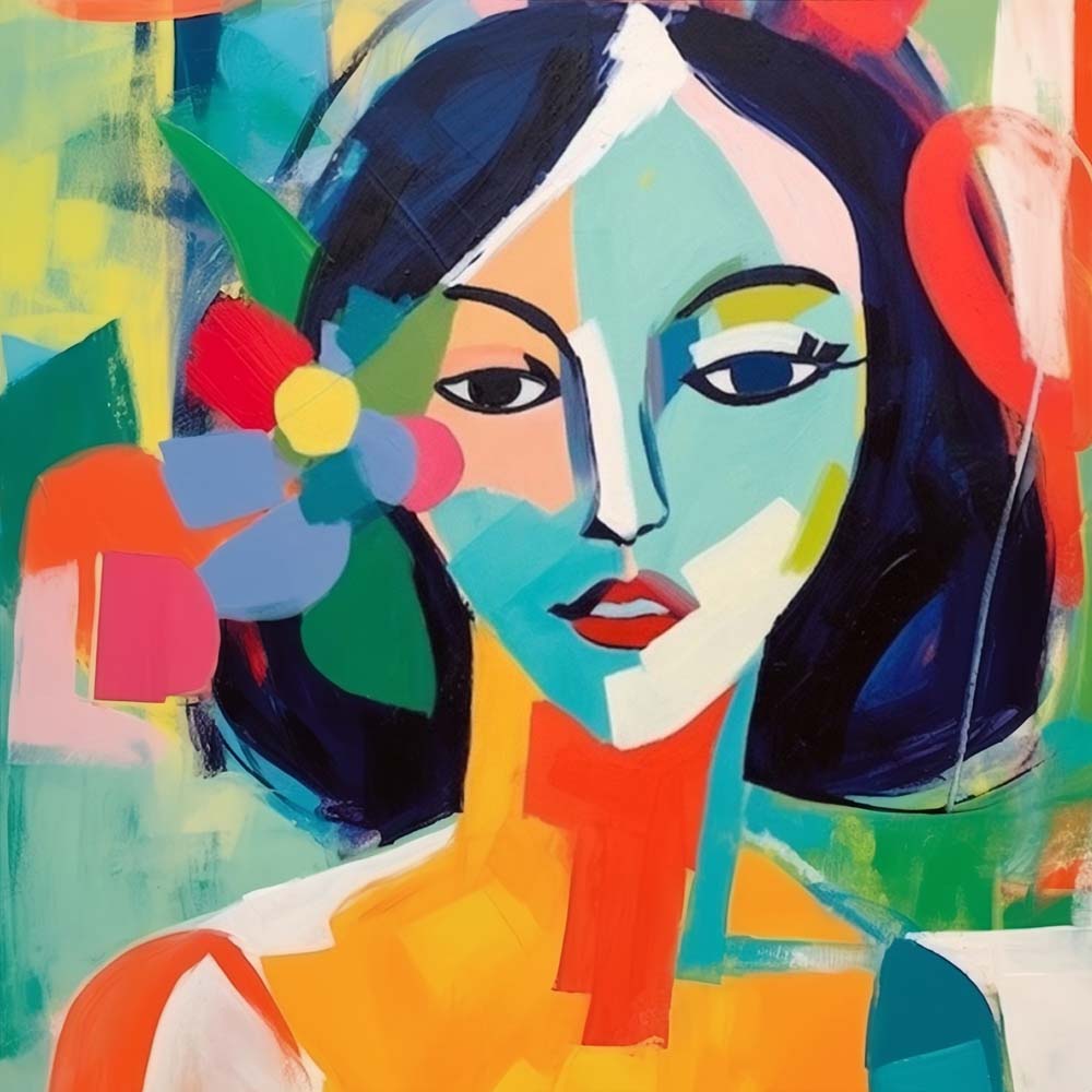 Abstract Colorful Woman Paint by Numbers