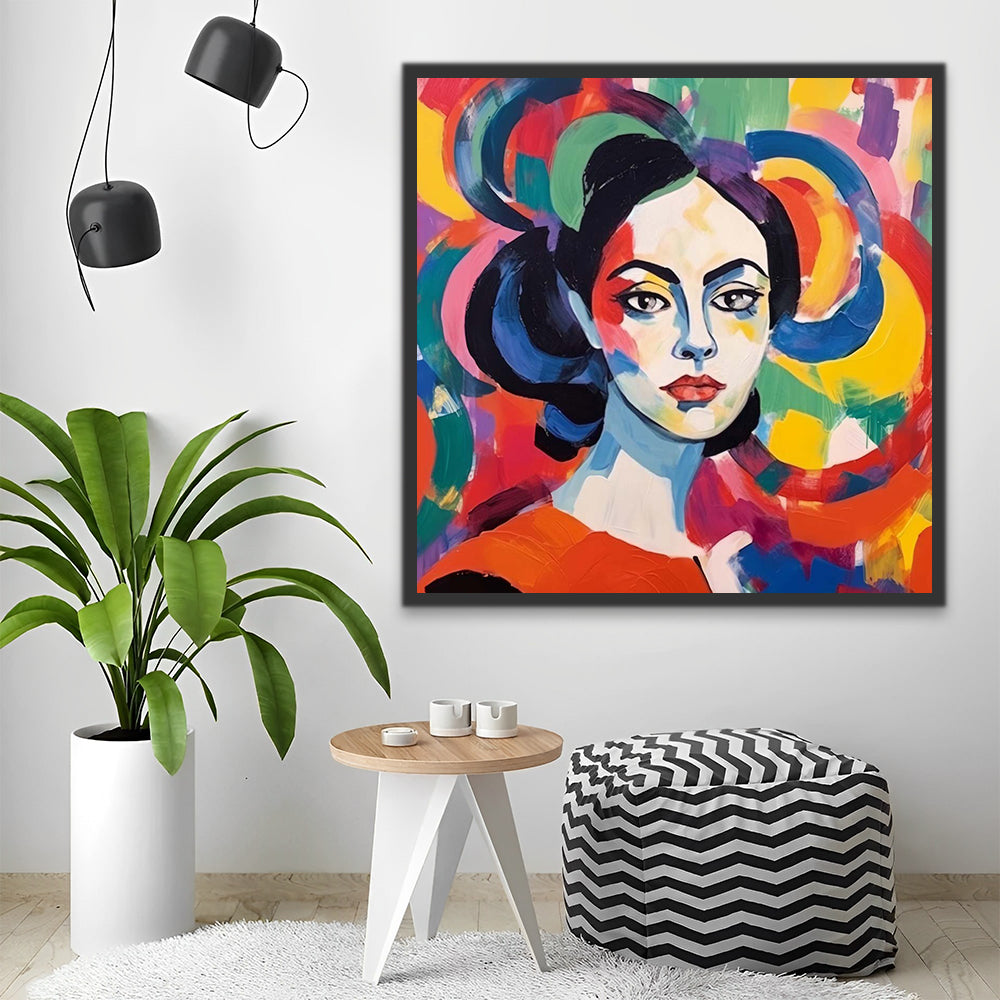 Abstract Colorful Woman Paint by Numbers