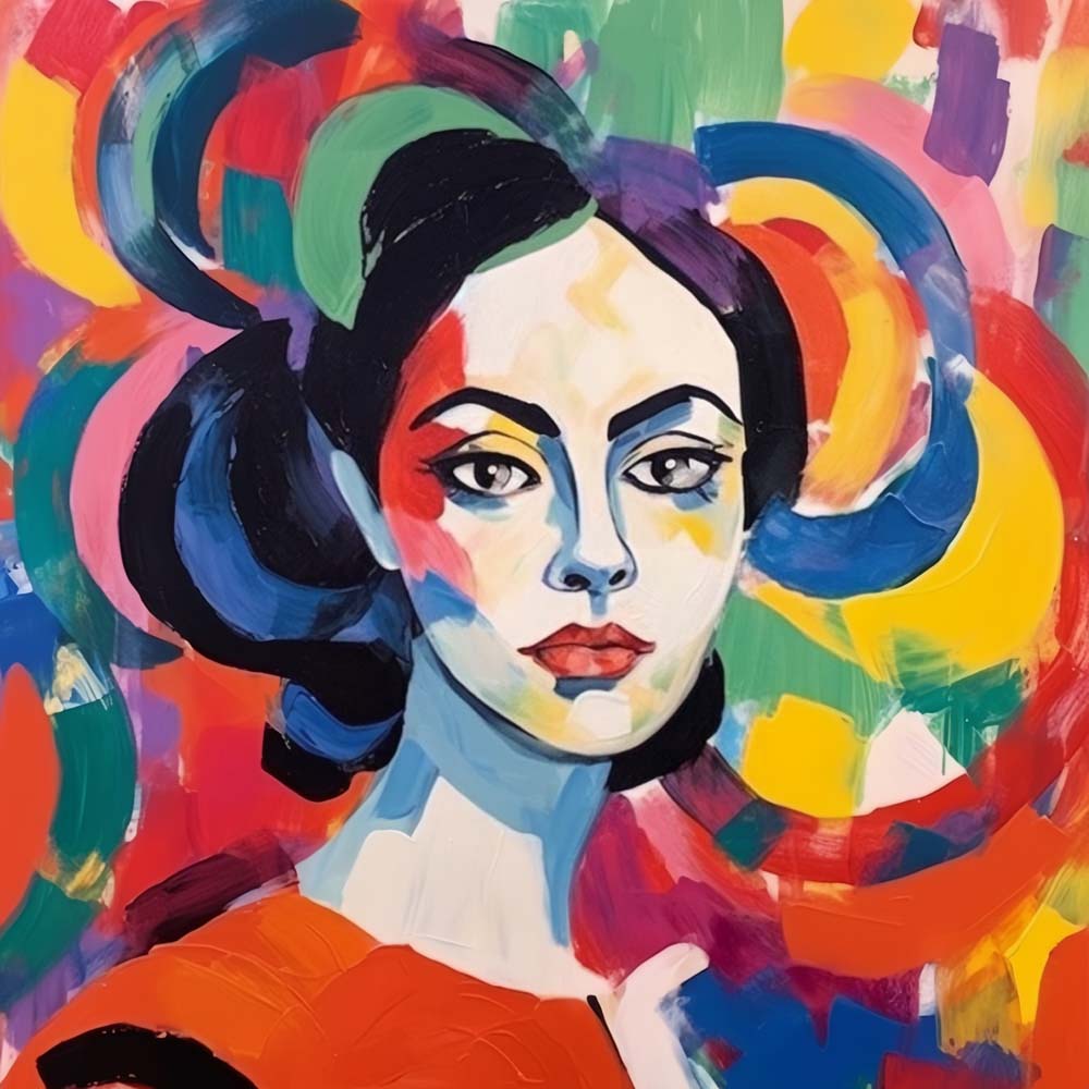 Abstract Colorful Woman Paint by Numbers