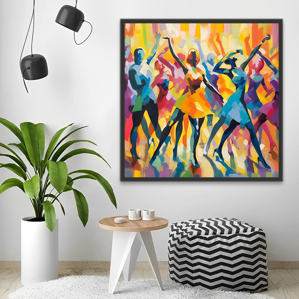 Abstract Dancing Women Paint by Numbers