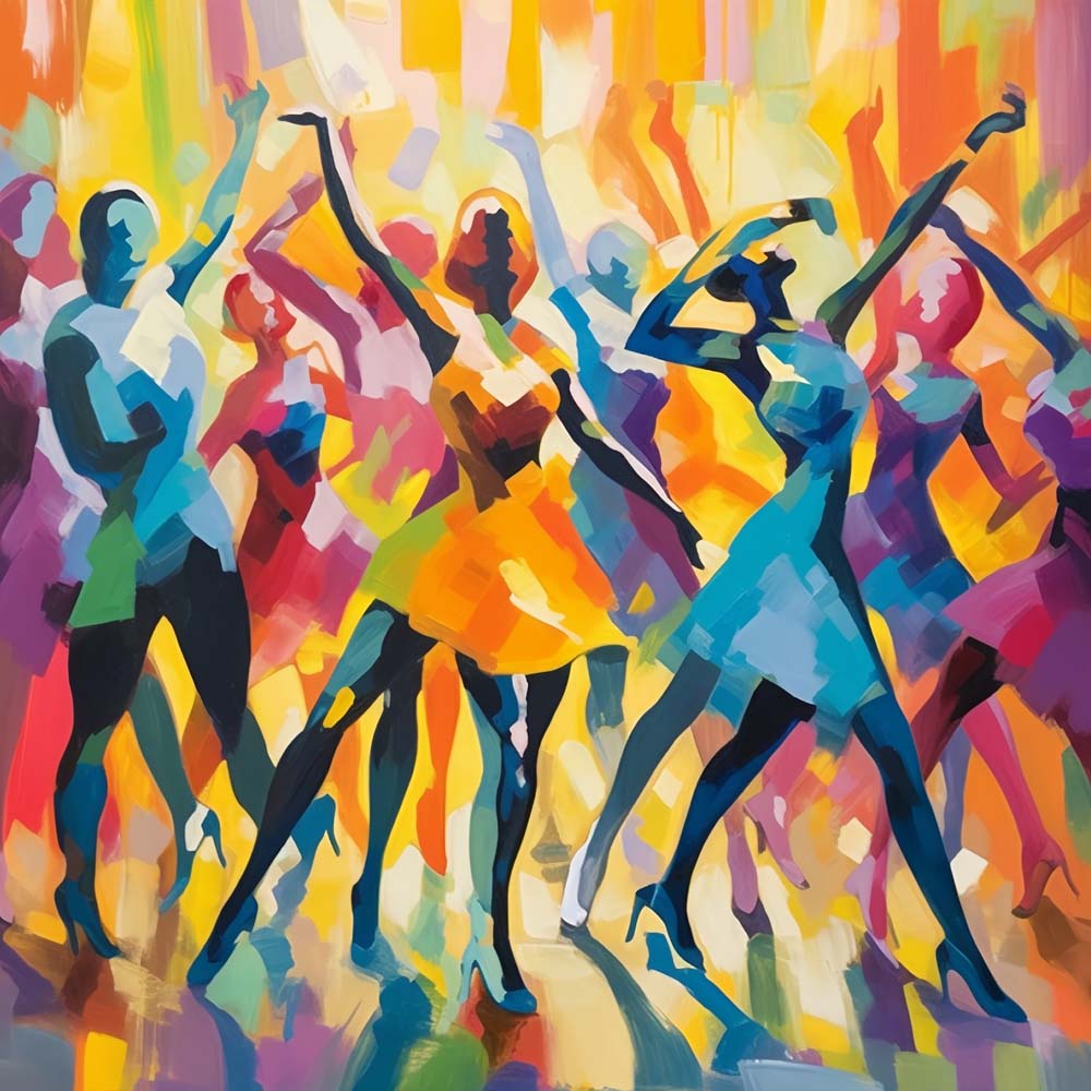 Abstract Dancing Women Paint by Numbers