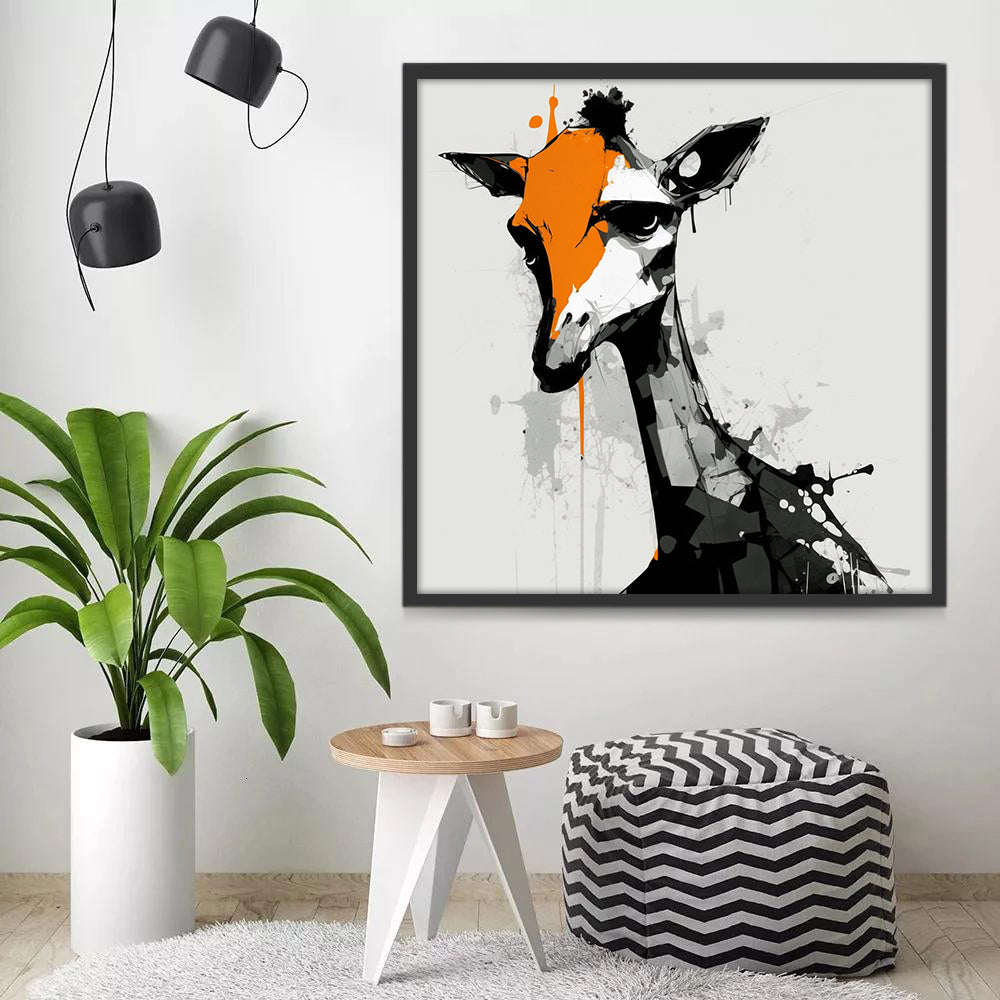 Abstract Deer in Ink Painting Style Paint by Numbers