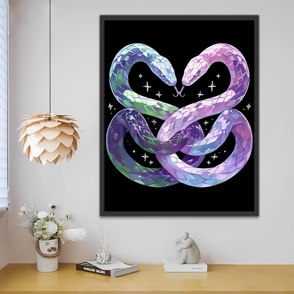 Abstract Entwined Snakes Paint by Numbers