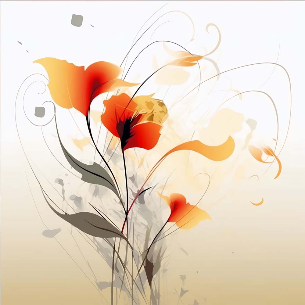 Abstract Flowers in the Wind Paint by Numbers