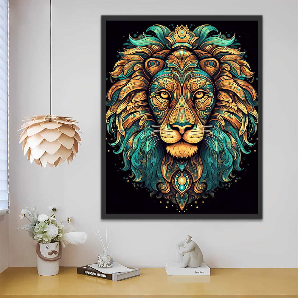 Abstract Lion Head Paint by Numbers