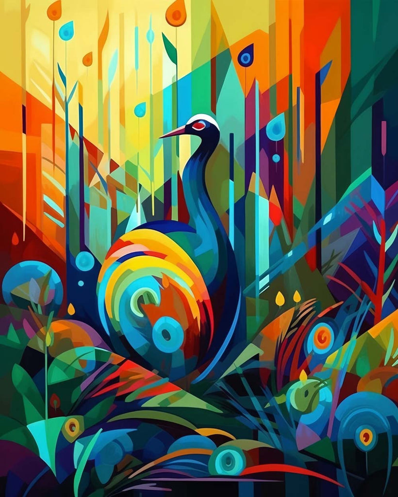 Abstract Peacock Paint by Numbers