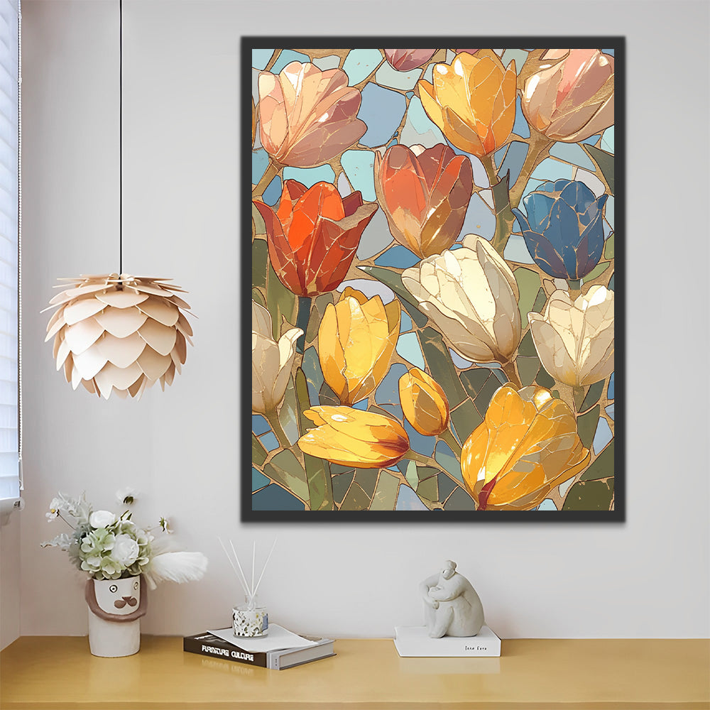 Abstract Tulips Paint by Numbers