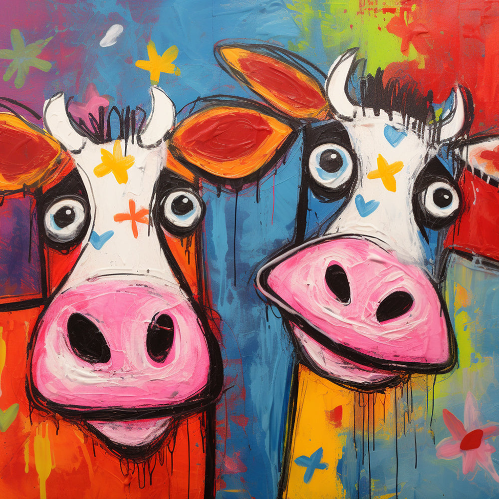 Abstract Watercolor Cows Paint by Numbers