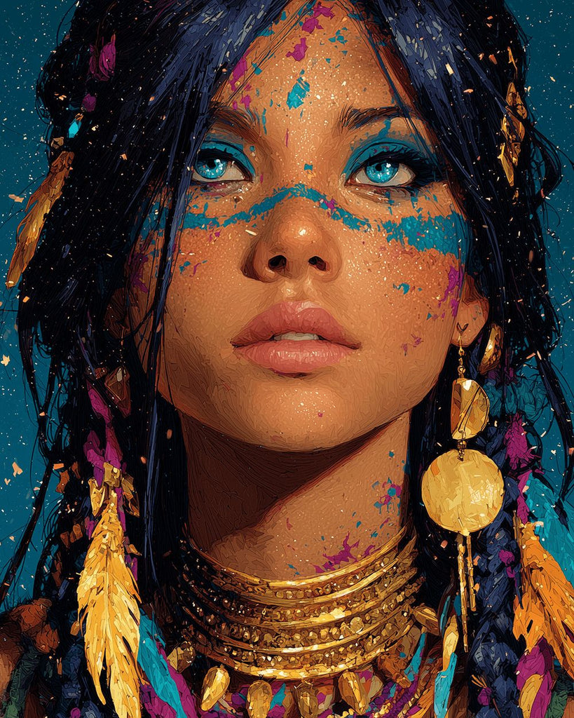 African Beauty Dressed Up Paint by Numbers
