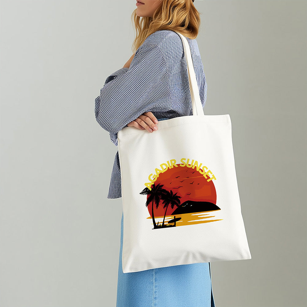 Agadir Sunset Canvas Tote Bag Paint by Numbers