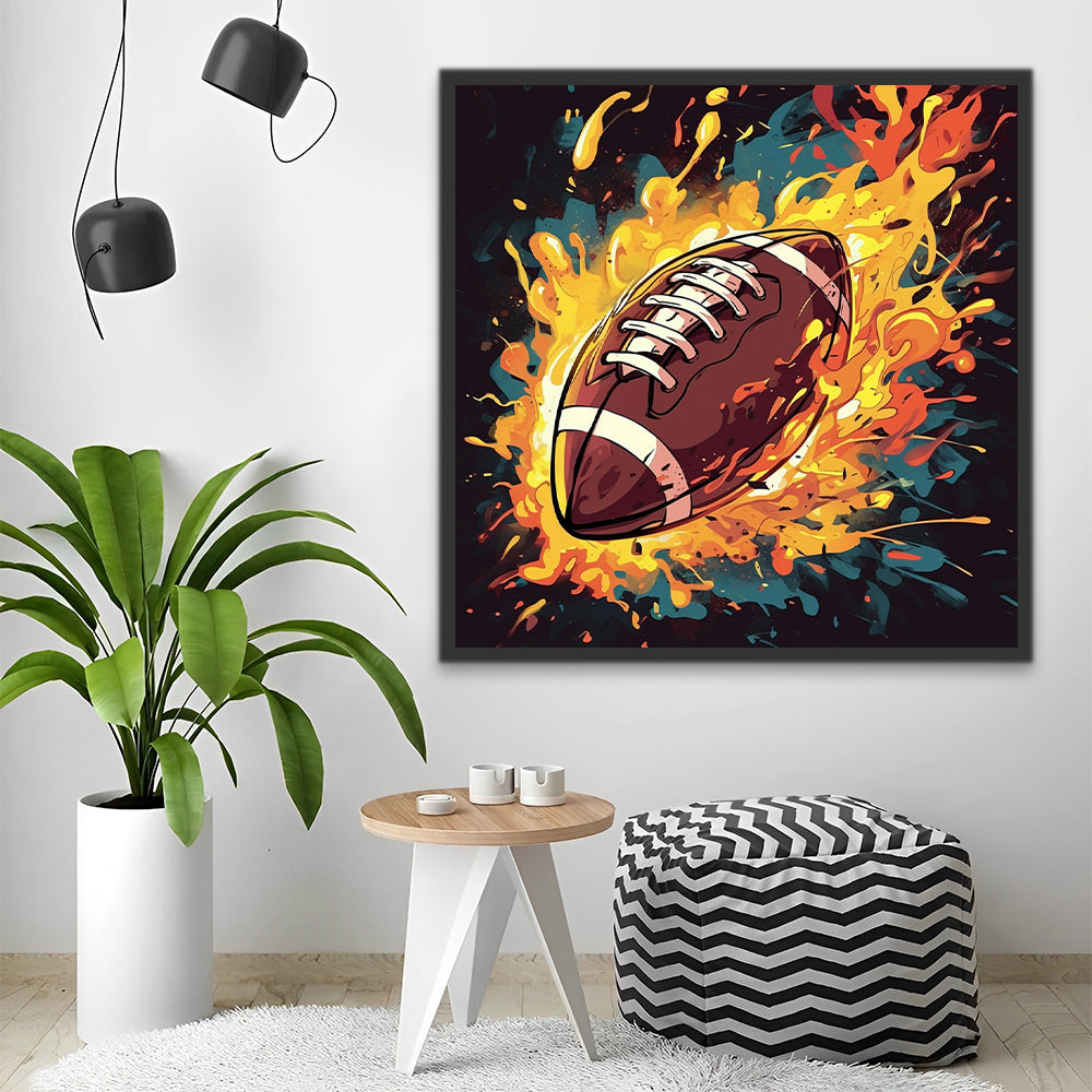 American Football and Fire Paint by Numbers