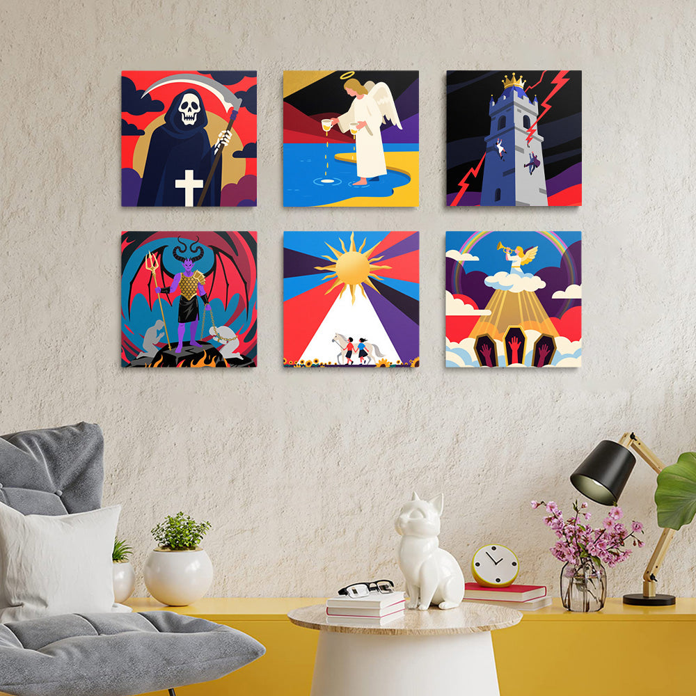 Angels and Death 6 Pieces Mini Paint by Numbers
