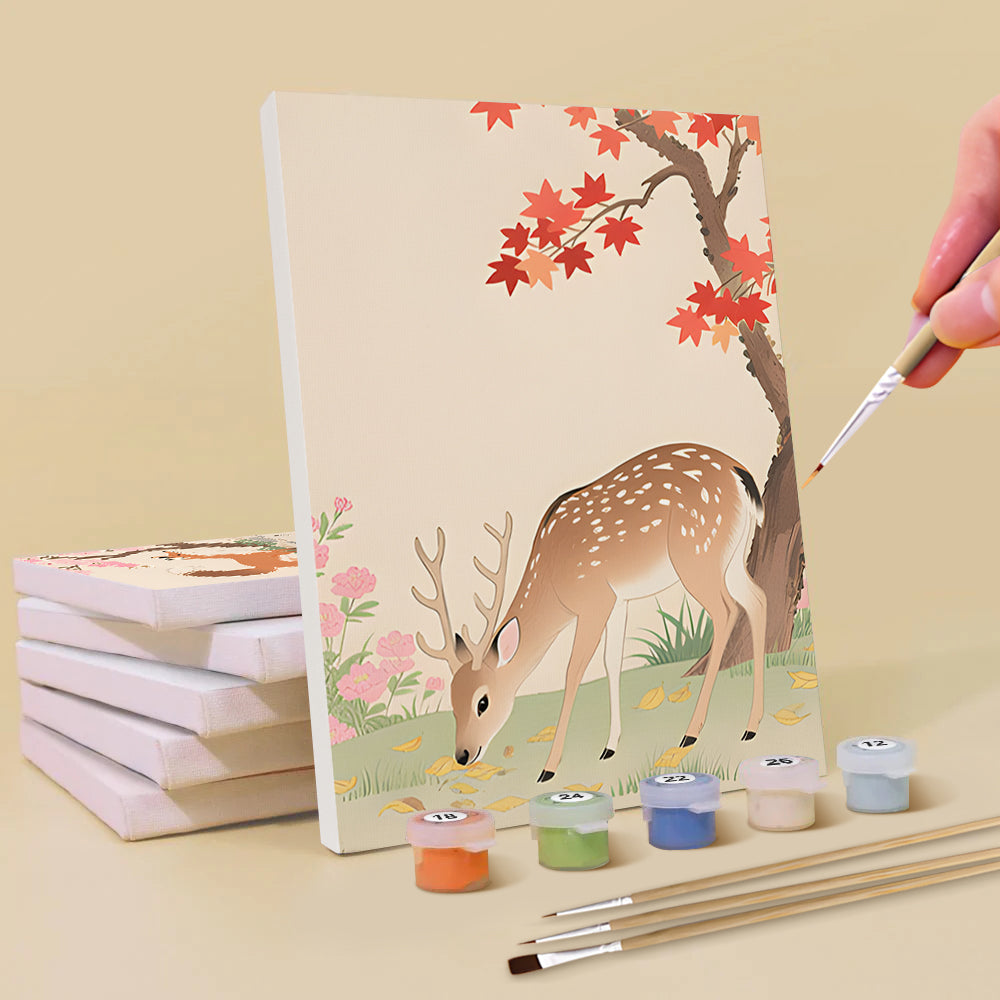 Animals under the Blossoming Trees 6 Pieces Mini Paint by Numbers
