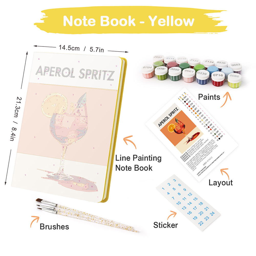 Aperol Spritz Notebook Paint by Numbers