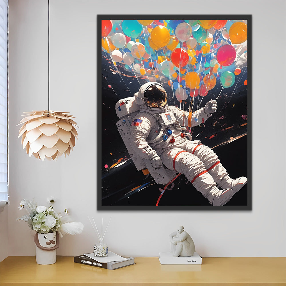 Astronaut and Balloons Paint by Numbers