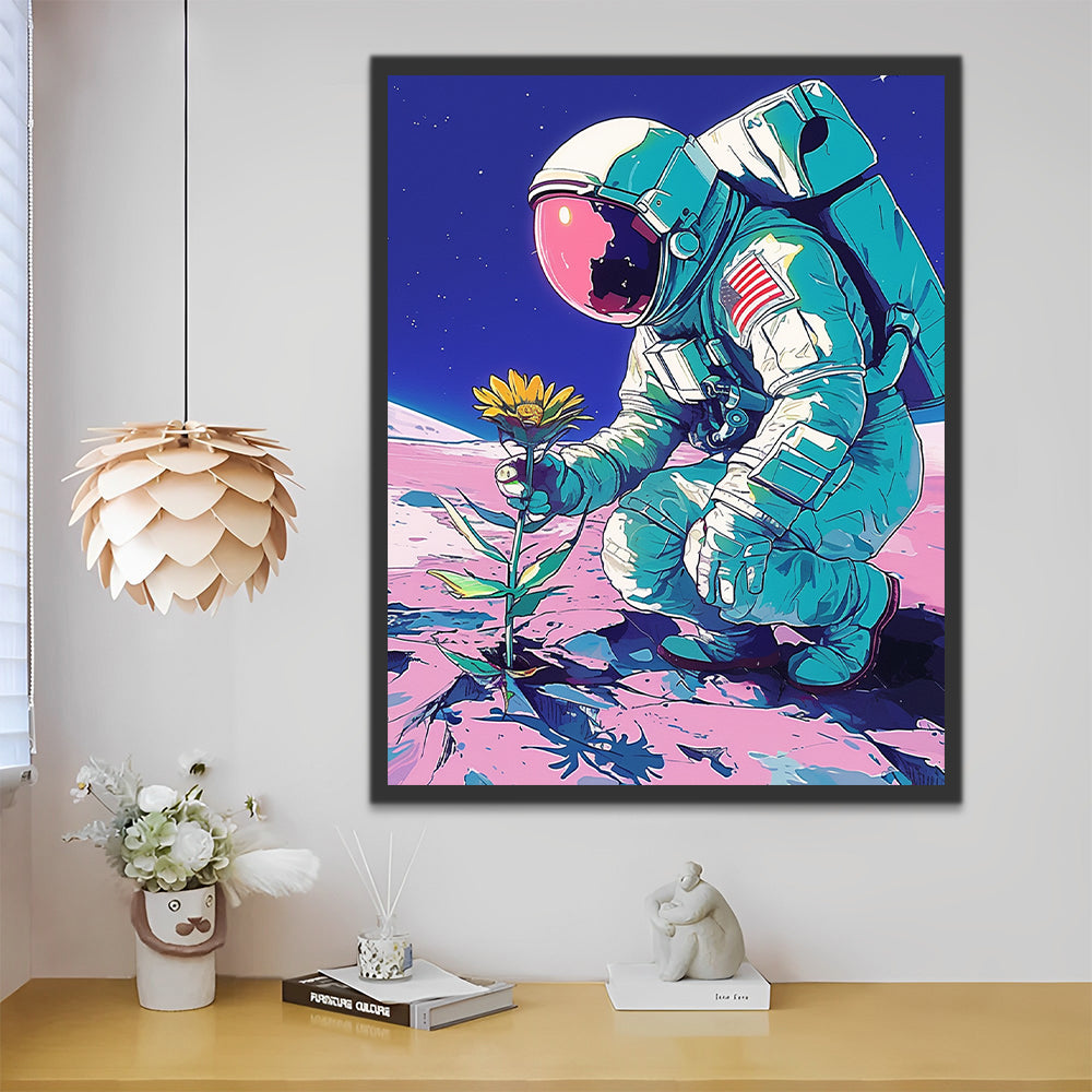 Astronaut and Sunflower Paint by Numbers