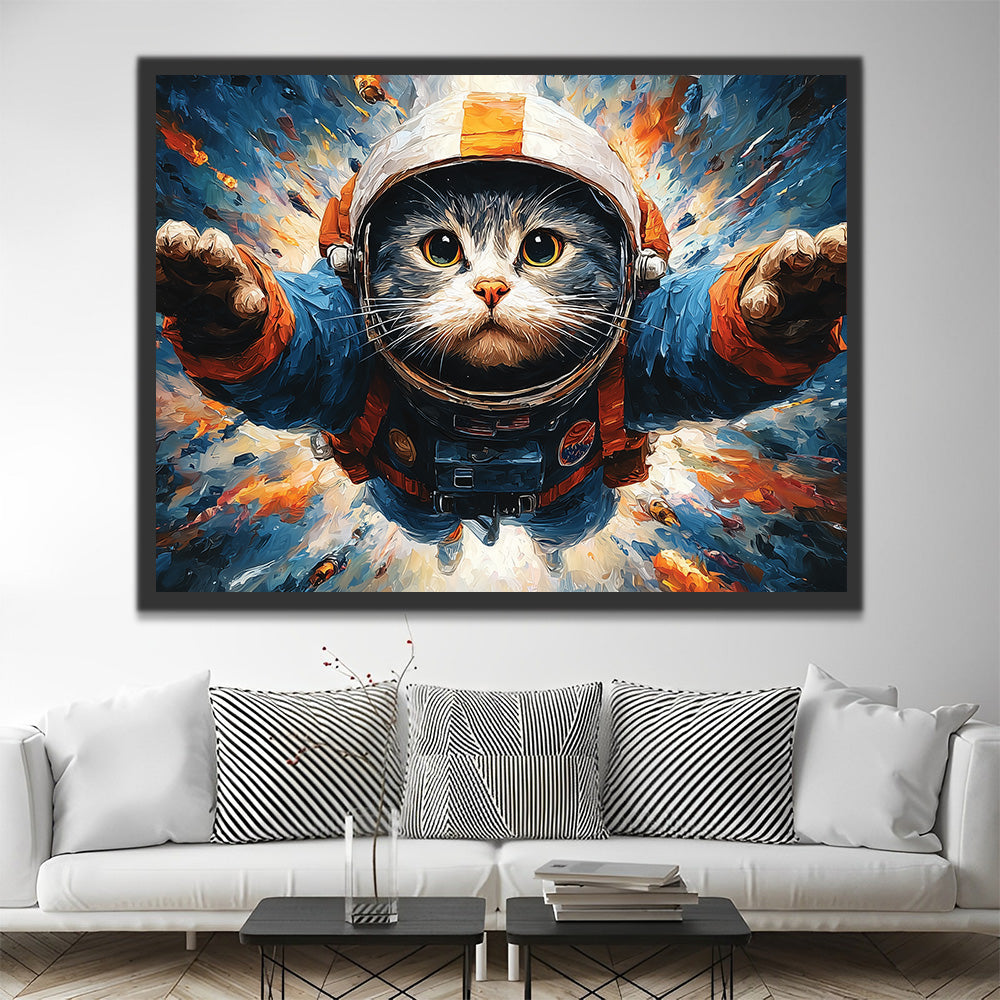 Astronaut Cat in the Big Bang Paint by Numbers