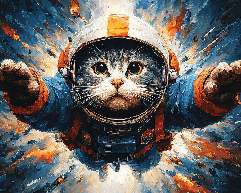 Astronaut Cat in the Big Bang Paint by Numbers