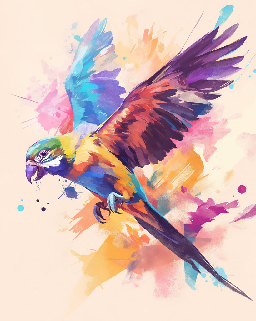 Astute Flying Parrot Paint by Numbers