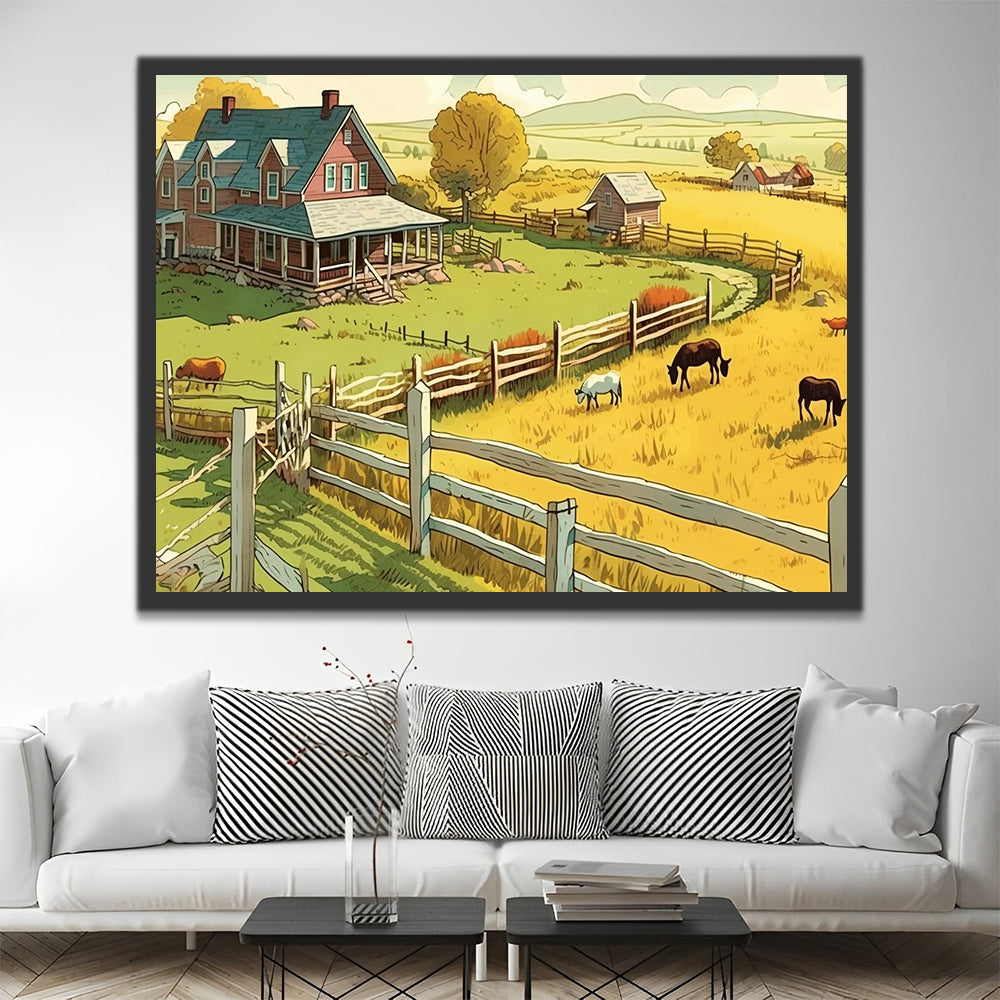 Autumn Farm Paint by Numbers