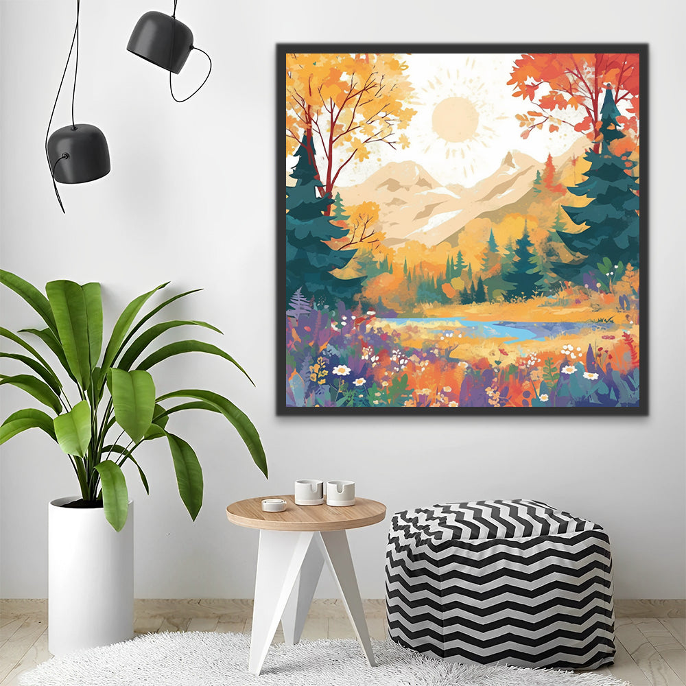 Autumn Landscape Paint by Numbers