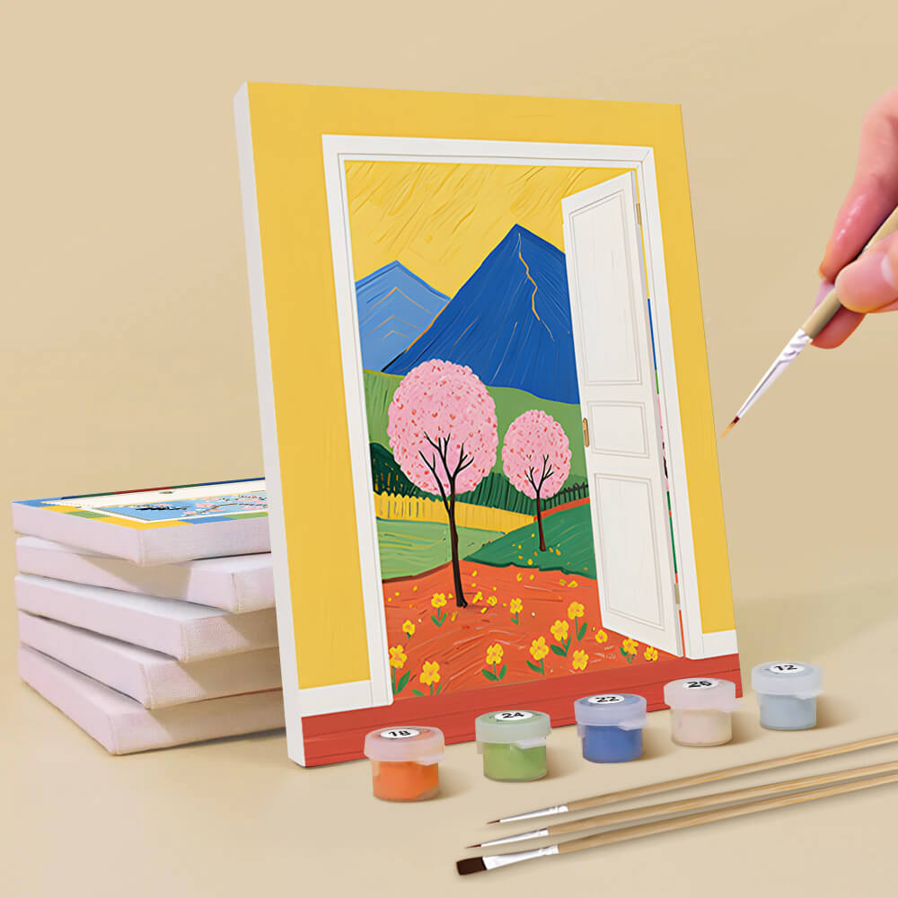 Autumn Scenery outside the Window 6 Pieces Mini Paint by Numbers