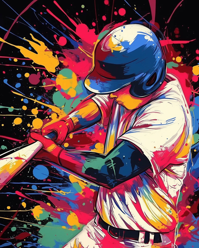 Baseball Player and Graffiti Paint by Numbers