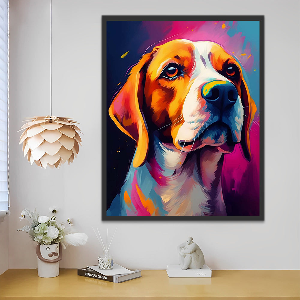 Beagle Portrait Paint by Numbers