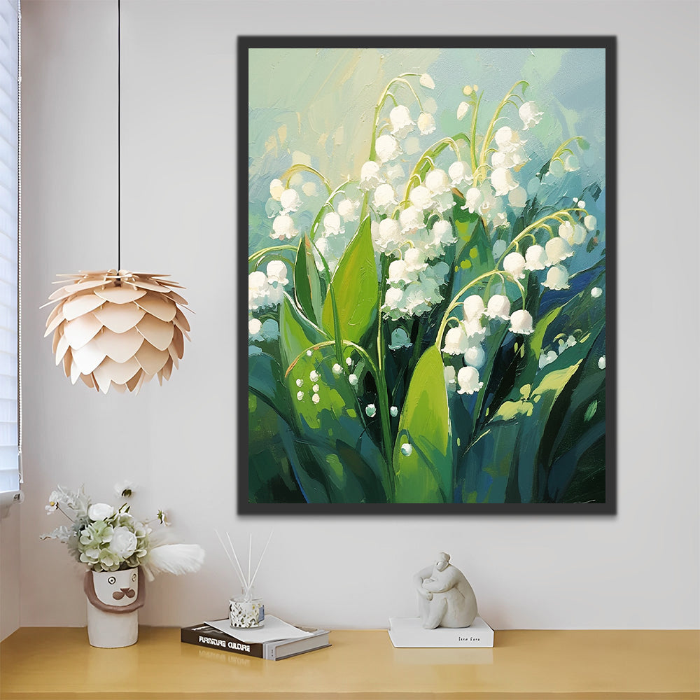 Beautiful Lily-of-the-Valley Flowers Paint by Numbers