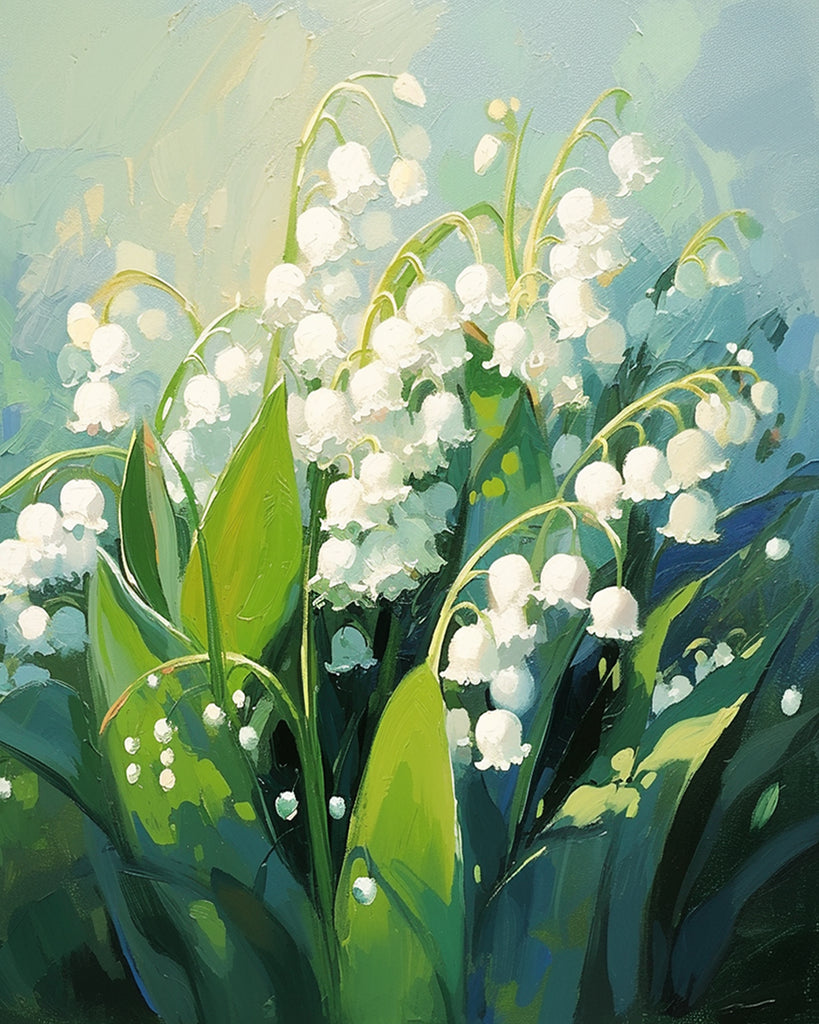 Beautiful Lily-of-the-Valley Flowers Paint by Numbers