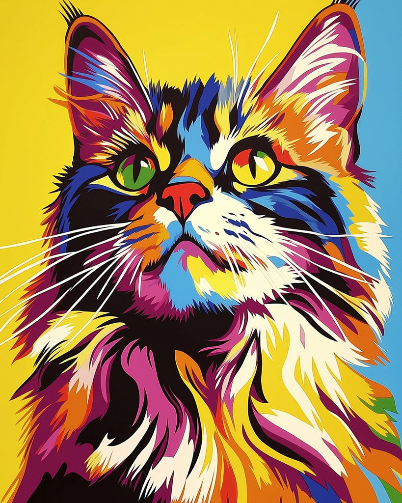 Beautiful Maine Coon Cat Mini Paint by Numbers