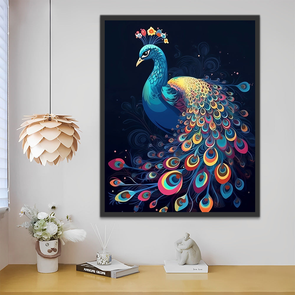 Beautiful Peacock Paint by Numbers