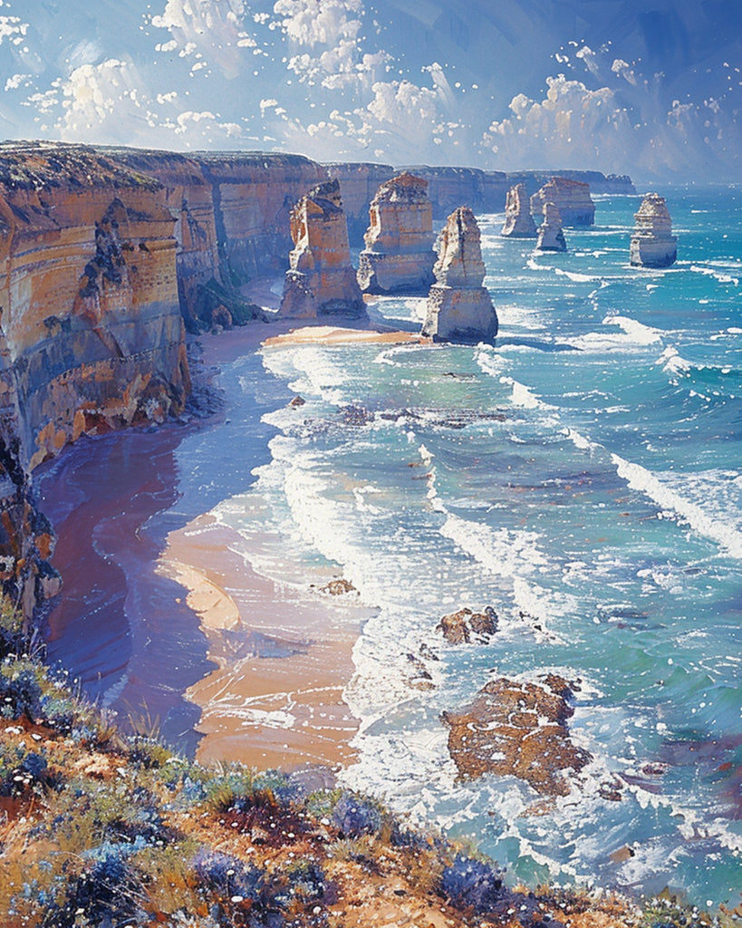 Beautiful Sea Landscape Paint by Numbers